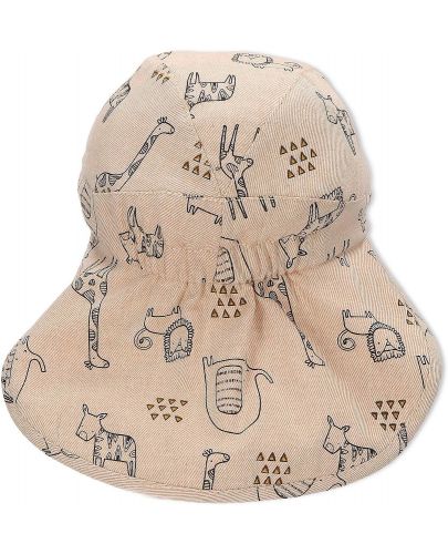Детска лятна шапка с UV 50+ защита Sterntaler - С животни, 51 cm, 18-24 месеца, бежова - 4