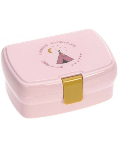 Детска кутия за храна Lassig - Adventure Tipi, розова - 1