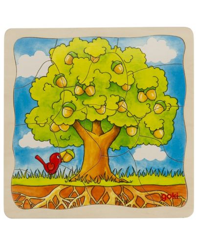 Детски многослоен пъзел Goki - Дърво - 1