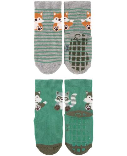 Детски чорапи със силиконови бутончета Sterntaler - 17/18 размер, 6-12 месеца, 2 чифта - 1