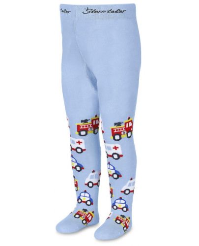 Детски памучен чорапогащник Sterntaler - С коли, 68 cm, 5-6 месеца - 1