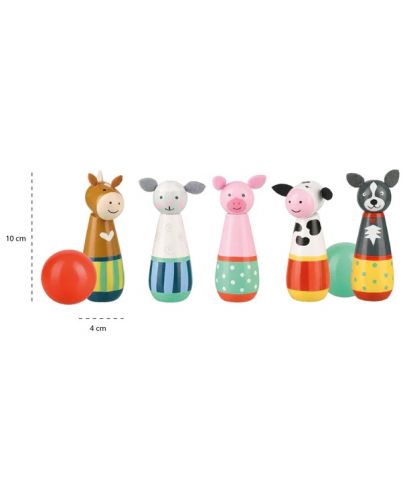 Детски дървен боулинг Orange Tree Toys - Животните от фермата - 3