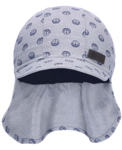 Детска лятна шапка с платка с UV 50+ защита Sterntaler - С котвички, 47 cm, 9-12 месеца, сива - 3