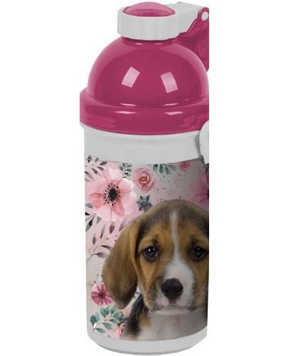 Детска бутилка за вода Paso Dog - 500 ml, розова - 1