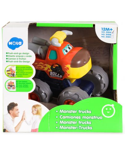 Детска играчка Hola Toys - Чудовищен камион, Бик - 1