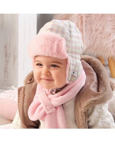 Детска зимна шапка ушанка Sterntaler - за момичета, 51 cm, 18-24 месеца - 2