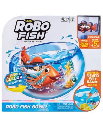 Детска играчка Zuru - Робофиш в аквариум, оранжева - 1