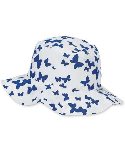 Детска лятна шапка с UV 30+ защита Sterntaler - Пеперуди, 51 cm, 18-24 месеца, бяла - 1