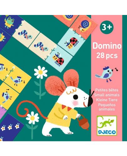 Детско домино Djeco - Малки животни, 28 елемента - 1
