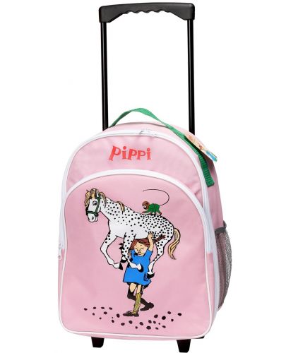 Детска раница на колела Pippi - Пипи и любимия кон, розова - 1