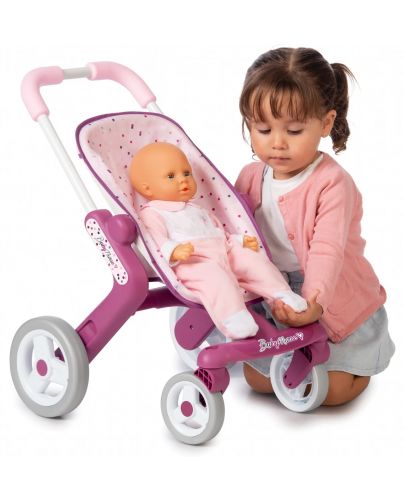 Детска количка за кукли Smoby, розова - 3