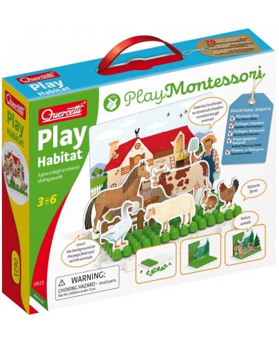 Детска игра Quercetti Play Montessori - Опознай животните - 1