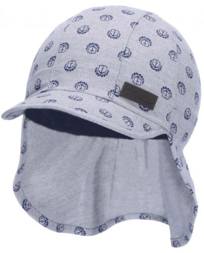 Детска лятна шапка с платка с UV 50+ защита Sterntaler - С котвички, 51 cm, 18-24 месеца, сива - 4