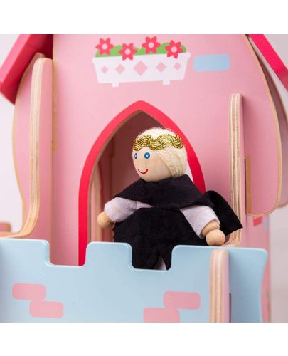 Детска дървена играчка Bigjigs - Замъкът на приказките, розов - 7