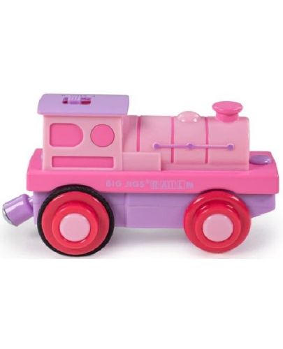 Детска играчка локомотив Bigjigs - с батерии, розов - 1