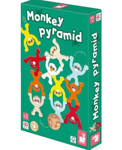 Детска игра за баланс Janod - Пирамида от маймуни - 2