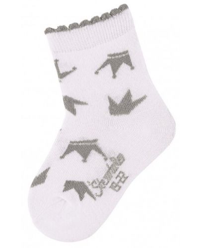 Детски чорапи Sterntaler - С коронки, 15/16 размер, 4-6 месеца, бели - 1