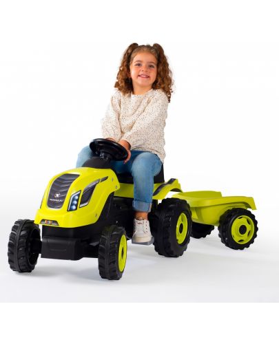 Детски трактор с педали Smoby Farmer XL - С ремарке, зелен - 2