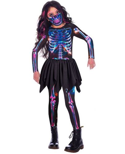 Детски карнавален костюм Amscan - Неонов скелет, 3-4 години, за момиче - 1