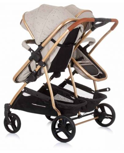Детска количка за близнаци Chipolino Пясък - Дуо Смарт - 4