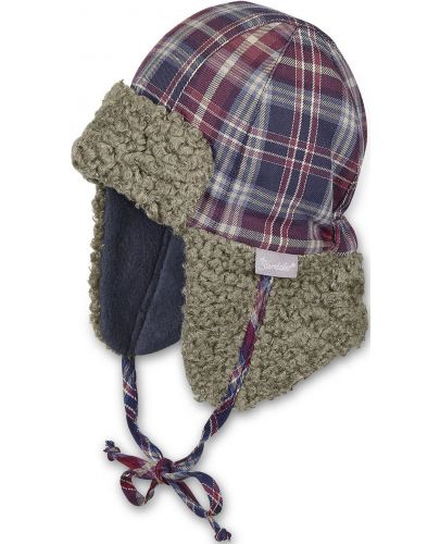 Детска зимна шапка ушанка Sterntaler - На каре, 45 cm, 6-9 месеца - 1