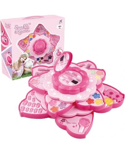 Детски козметичен комплект Raya Toys - Sparkle and Glitter, розов - 1