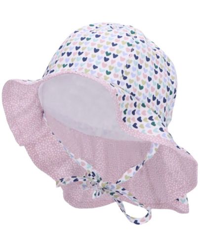 Детска шапка с UV 50+ защита Sterntaler - С цветни сърца, 49 cm, 12-18 месеца - 1