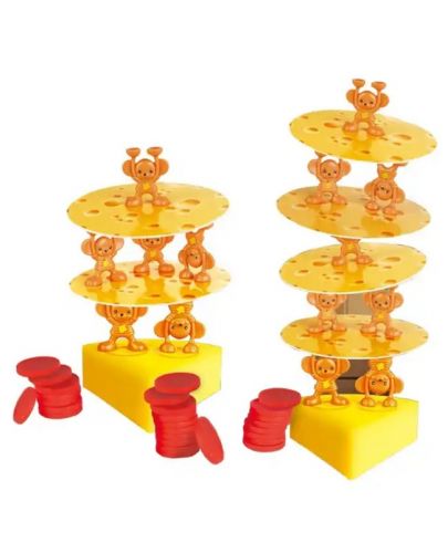 Детска игра за баланс Qing - Кула от сирене и мишлета - 2