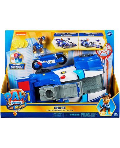 Детска играчка Spin Master Paw Patrol - Трансформираща се полицейска кола, Чейс - 1