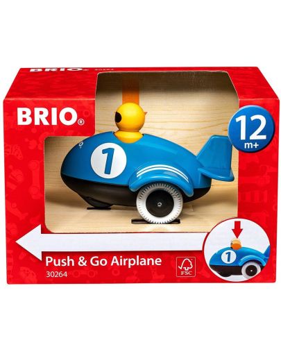 Детска играчка за бутане Brio - Самолет - 1