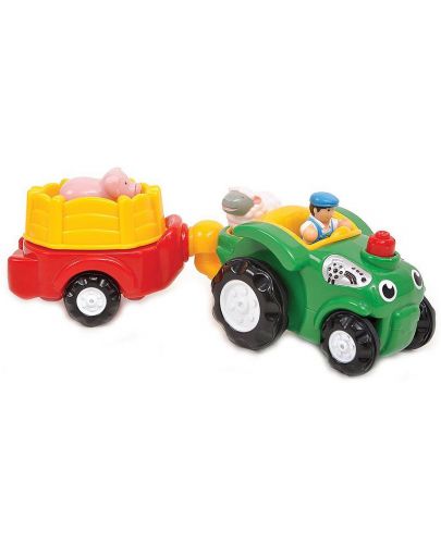 Детска играчка Wow Toys Farm - Трактор с ремарке за животни - 1