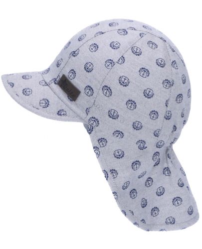 Детска лятна шапка с платка с UV 50+ защита Sterntaler - С котвички, 51 cm, 18-24 месеца, сива - 1