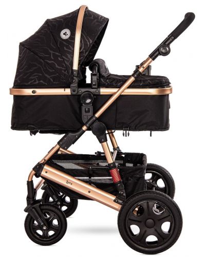 Детска комбинирана количка Lorelli - Lora, Luxe Black - 3