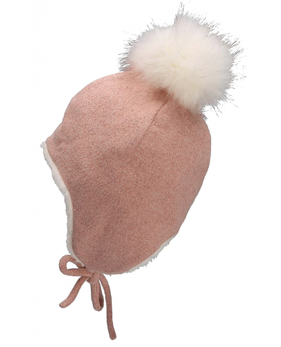 Детска зимна шапка с помпон Sterntaler - Момиче, 55 cm, 4-6 години, розова - 4