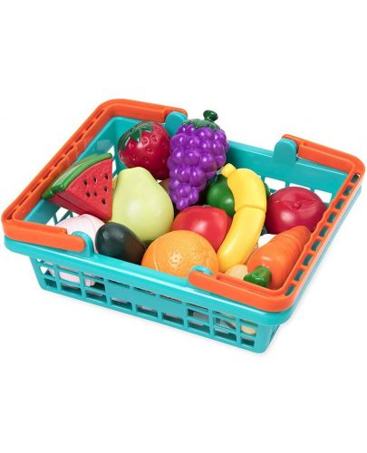 Детски комплект Battat - Кошница за пазар с плодове и зеленчуци - 1