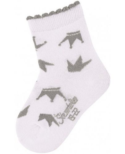 Детски чорапи Sterntaler - С коронки, 19/22 размер, 12-24 месеца, бели - 1