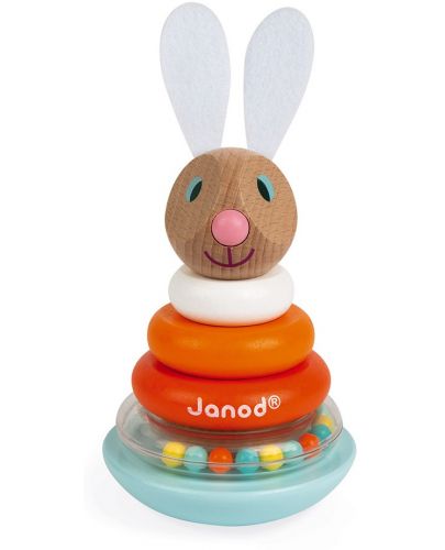 Детска играчка Janod - Зайче низанка и неваляшка - 2