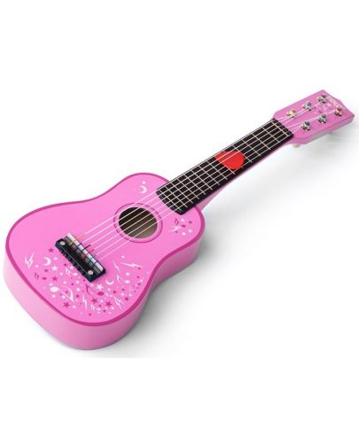Детска дървена китара Bigjigs, розова - 1