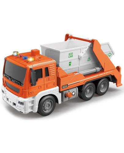 Детски камион Raya Toys - Truck Car, Сметовоз със звуки светлини, 1:16 - 1