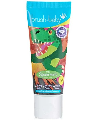 Детска паста за зъби Brush Baby - Spearmint, Динозавър, 100 ml - 1