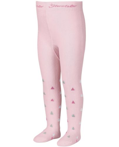 Детски чорапогащник Sterntaler - Розов, с триъгълници, 68 cm, 4-6 месеца - 1