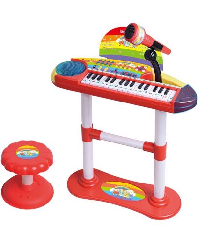 Детско пиано с микрофон и столче Electronic Keyboard, 32 клавиша - 1
