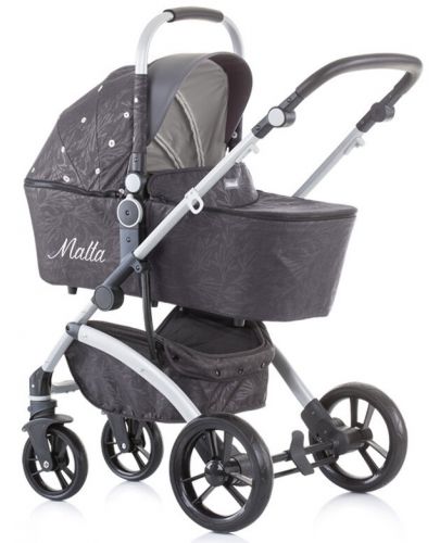 Детска количка 2 в 1 Chipolino Малта - С твърд кош, сива - 4