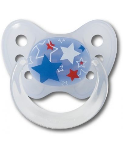 Бебешка залъгалка с халка Dentistar - Звездички, размер 2 - 1