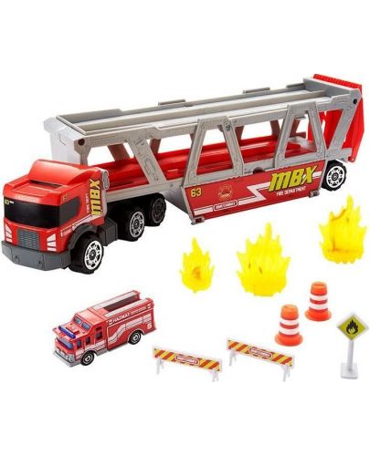 Детска играчка Mattel - Камион автовоз Fire Rescue Hauler - 2