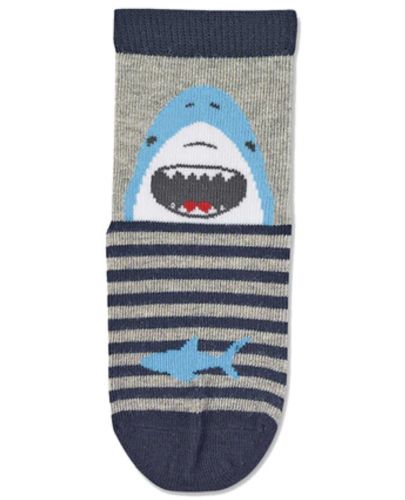 Детски чорапи със силиконова подметка  Sterntaler - С акула, 17/18, 6-12 месеца - 2