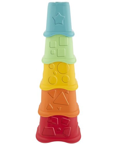 Детска играчка 2 в 1 Chicco  - Кула с чаши, 10 части - 1