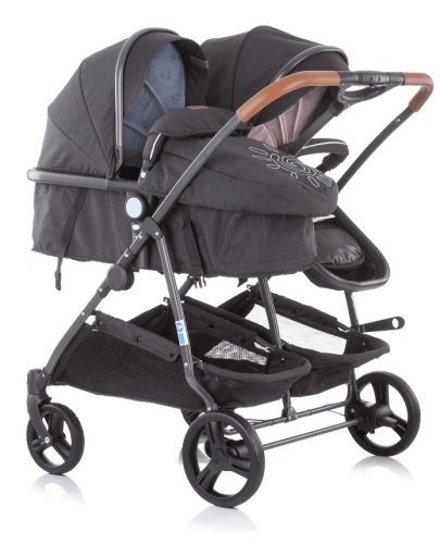 Детска количка за близнаци Chipolino - ДуоСмарт, синьо/розова - 12