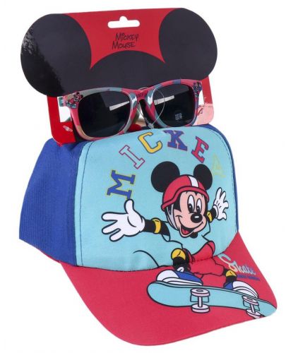 Детски комплект Cerda - Шапка и слънчеви очила, Micky - 1