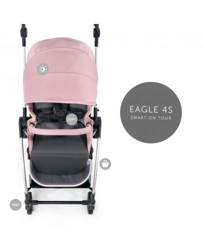 Бебешка лятна количка Hauck Eagle 4S, Pink/Grey, розова - 9